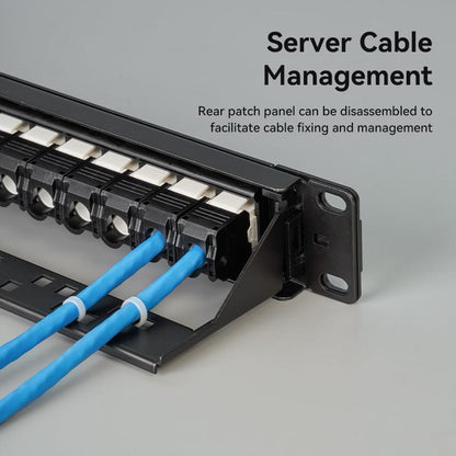 VENTION 24 Ports Unloaded Keystone Patch Panel Black