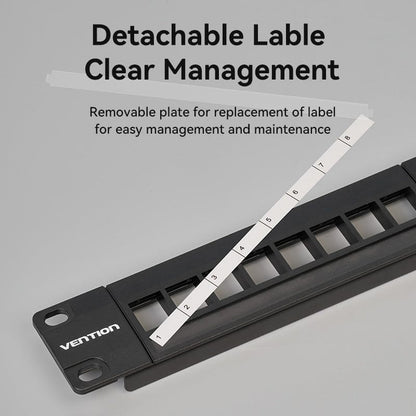 VENTION 24 Ports Unloaded Keystone Patch Panel Black