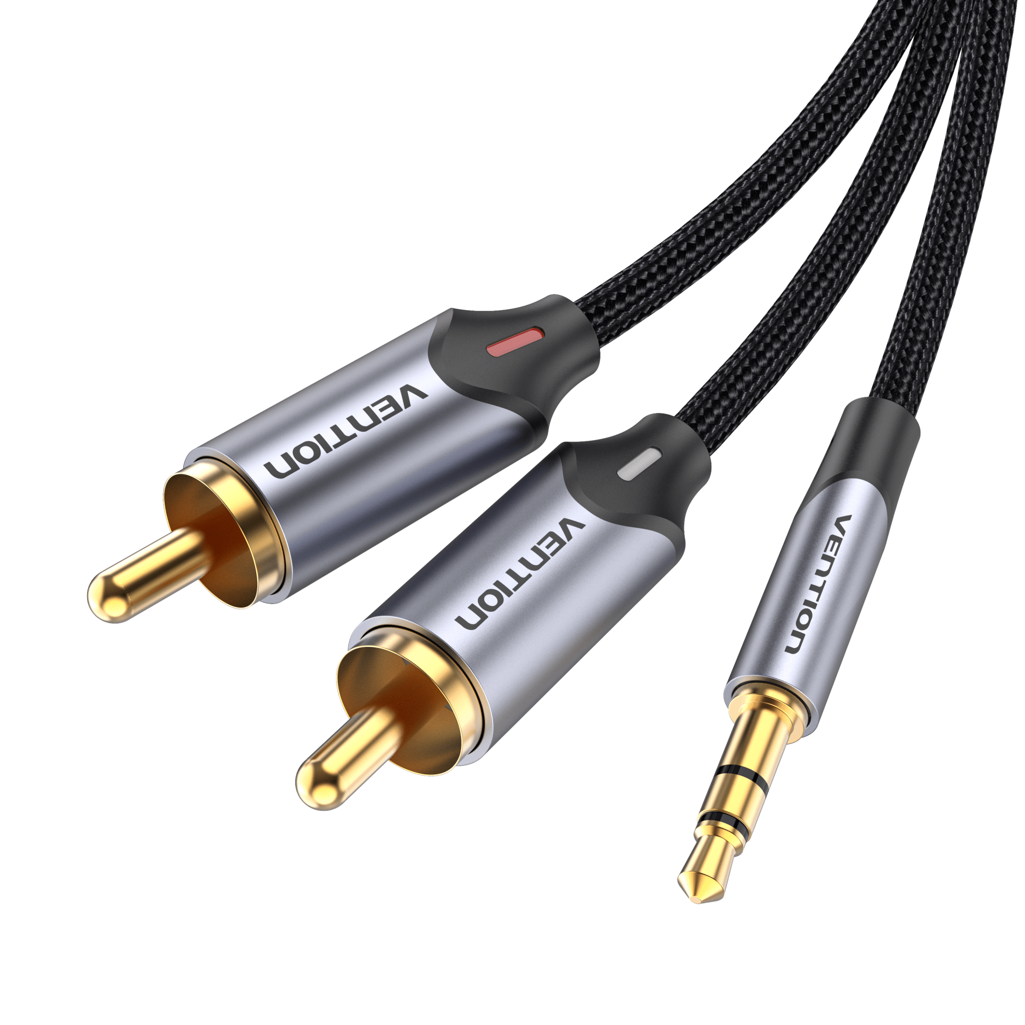Vention 3.5MM Male to 2-Male RCA Adapter Cable Aluminum Alloy Type - Vention