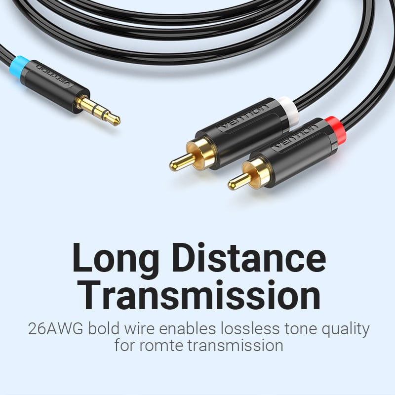 Vention-Cable RCA de 3,5mm a 2RCA, divisor, conector 3,5, Cable de