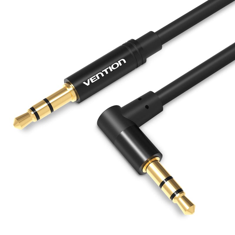 VENTION 3.5mm Male to 90°Male Audio Cable Black Metal Type