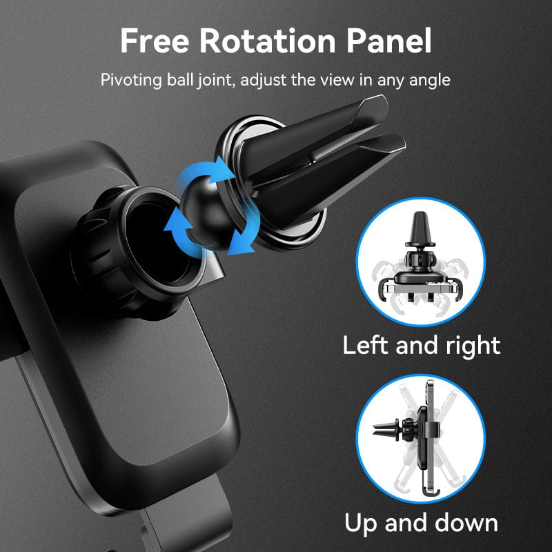 VENTION Auto-Clamping Car Phone Mount With Duckbill Clip Black Square Type