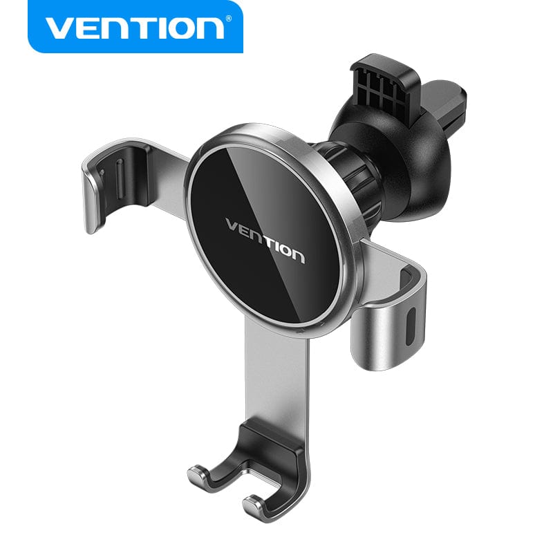 VENTION Auto-Clamping Car Phone Mount With Spring Clip Gray Disc Type