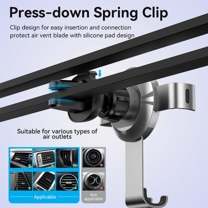 VENTION Auto-Clamping Car Phone Mount With Spring Clip Gray Disc Type