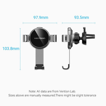 VENTION Auto-Clamping Car Phone Mount With Spring Clip Gray Disc Type