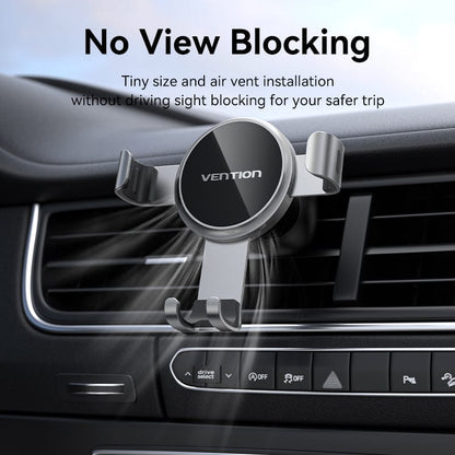 VENTION Auto-Clamping Car Phone Mount With Spring Clip Gray Disc Type