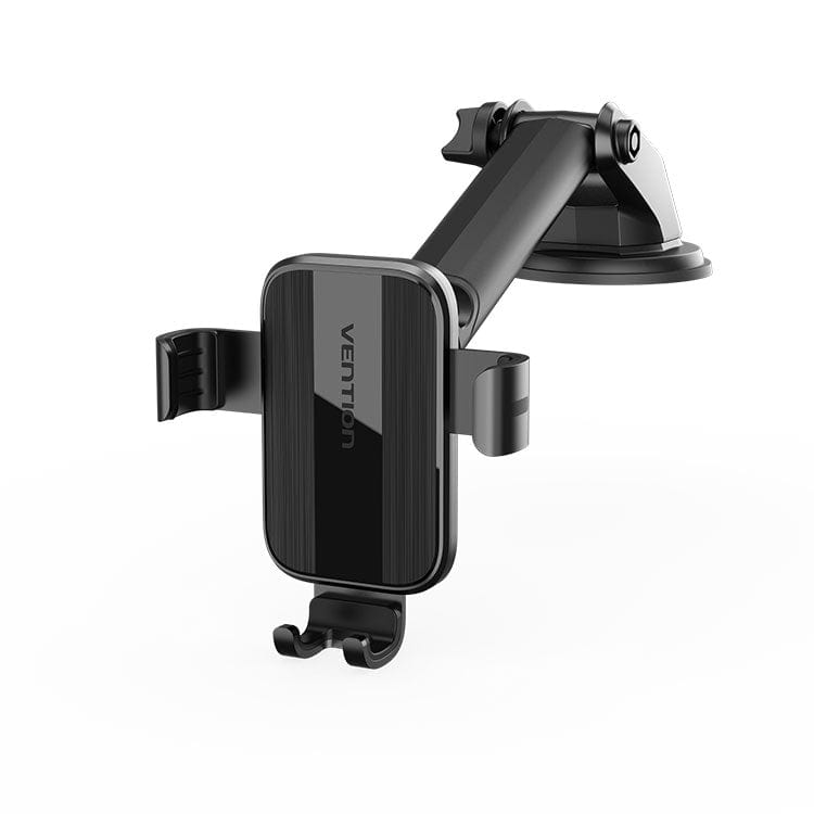 VENTION Auto-Clamping Car Phone Mount With Suction Cup Black Square Type