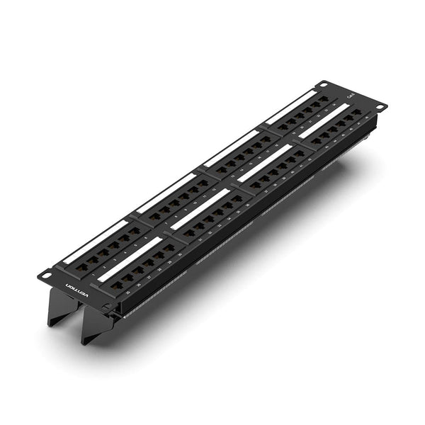 Premium 48 Port CAT6 Patch Panel RJ45 110 - 19" Rack Mount 2U For Network Ethernet