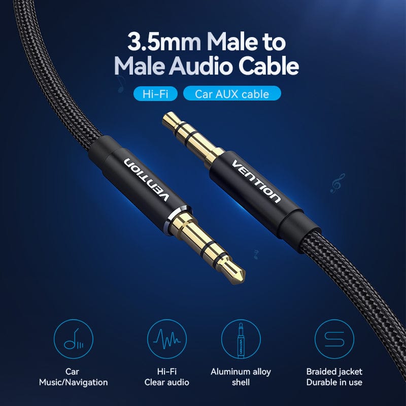 VENTION Cotton Braided 3.5mm Male to Male Audio Cable