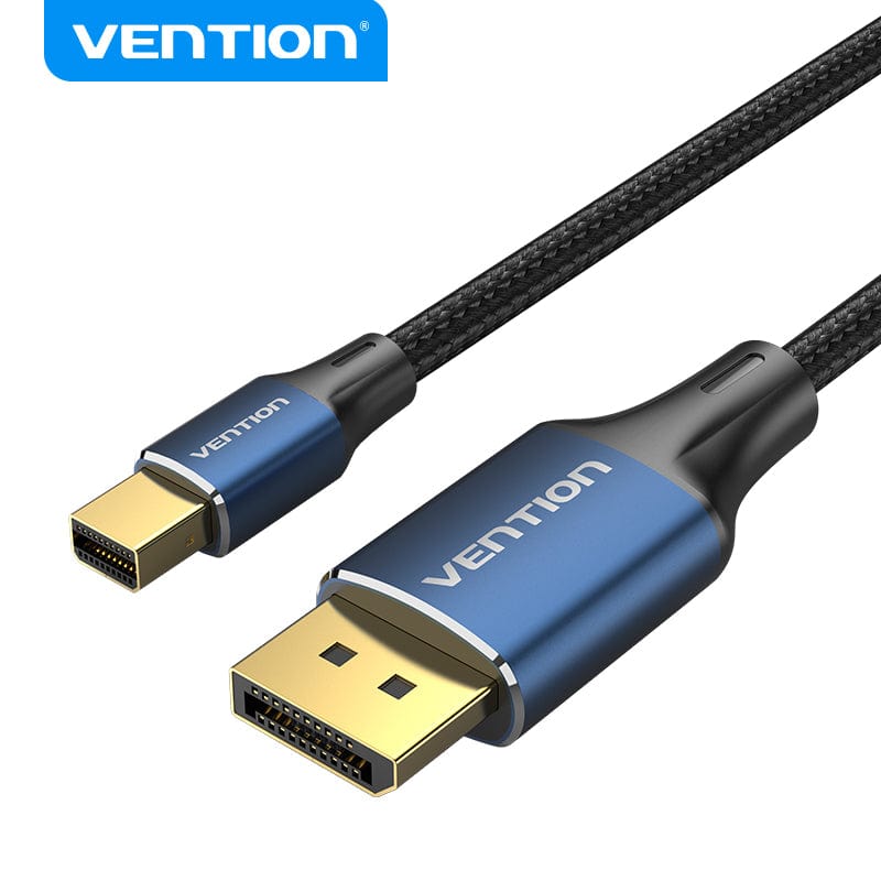 VENTION Cotton Braided Mini DP Male to DP Male 8K HD Cable Blue Aluminum Alloy Type