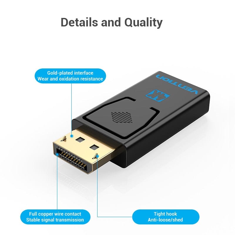 Vention DP to HDMI Adapter 4K@30Hz High-Definition, Universal
