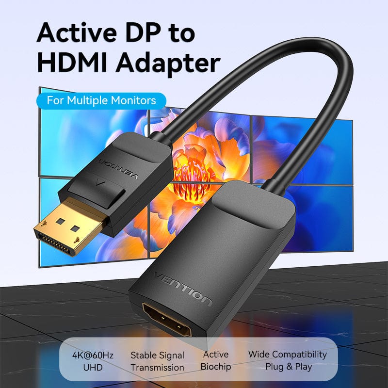 VENTION DP to HDMI 4K@60Hz Converter for computer TV laptop displayer