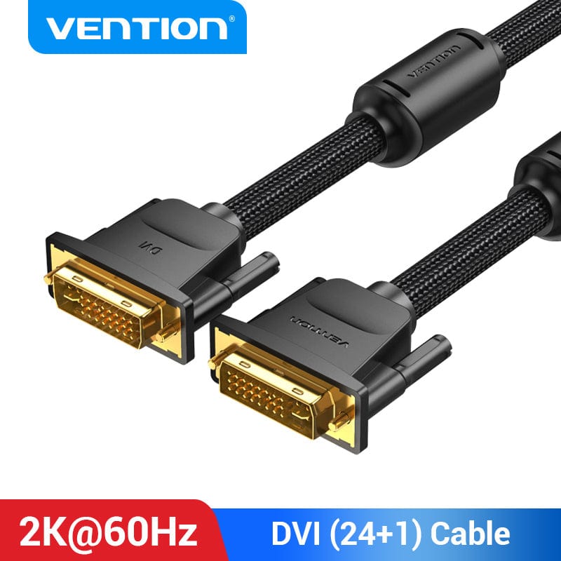 VENTION DVI Cable Male to Male DVI to DVI 24+1 Video Cable 1080P 2K Dual Link for Laptop PC Monitor Projector DVI-D Cord 1m 5m