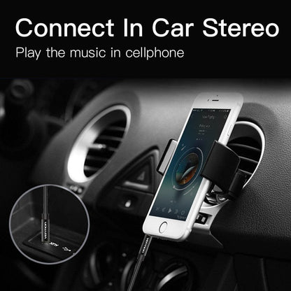 VENTION Fabric Braided 3.5mm Male to Male Audio Cable Black Metal Type