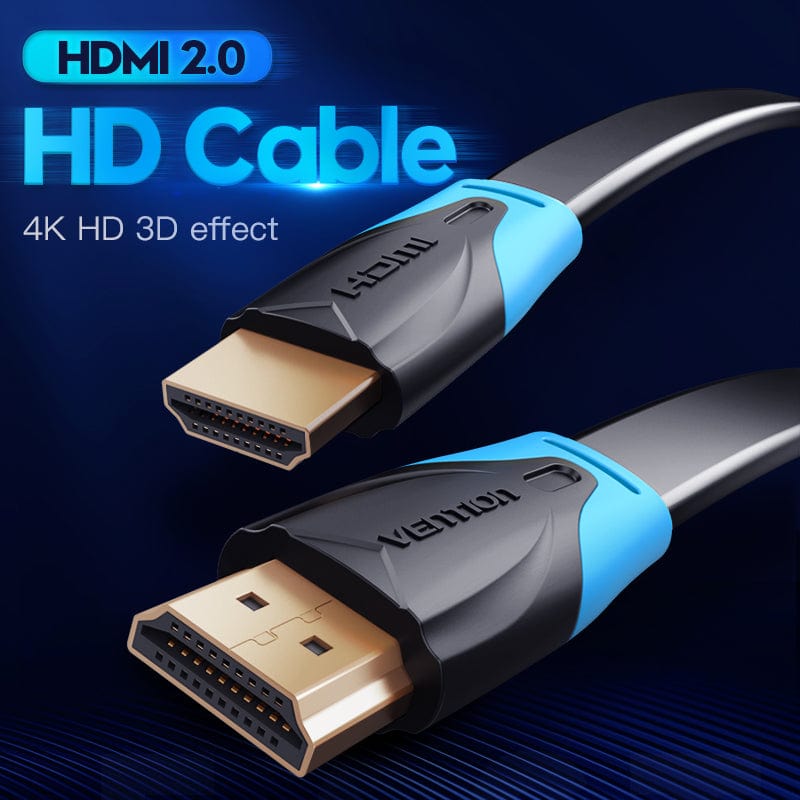 Vention Flat HDMI Cable 4K For laptop PS3/4 TV Box black