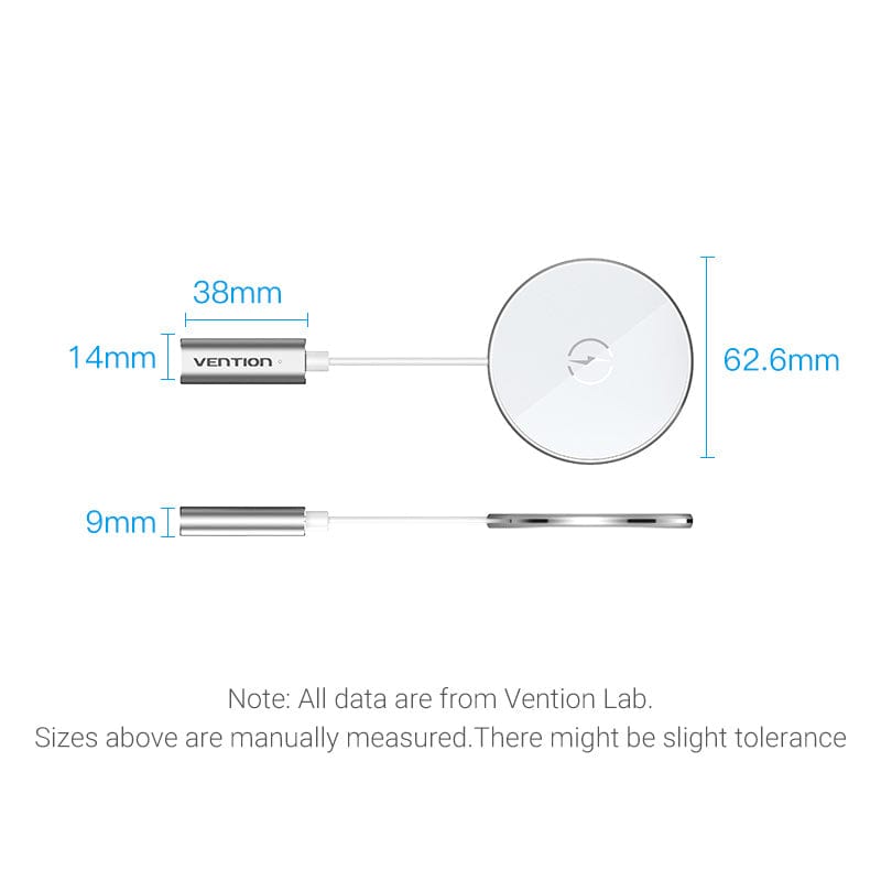 VENTION Magnetic Wireless Charger 15W Ultra-thin Mirrored Surface Type 0.05M White