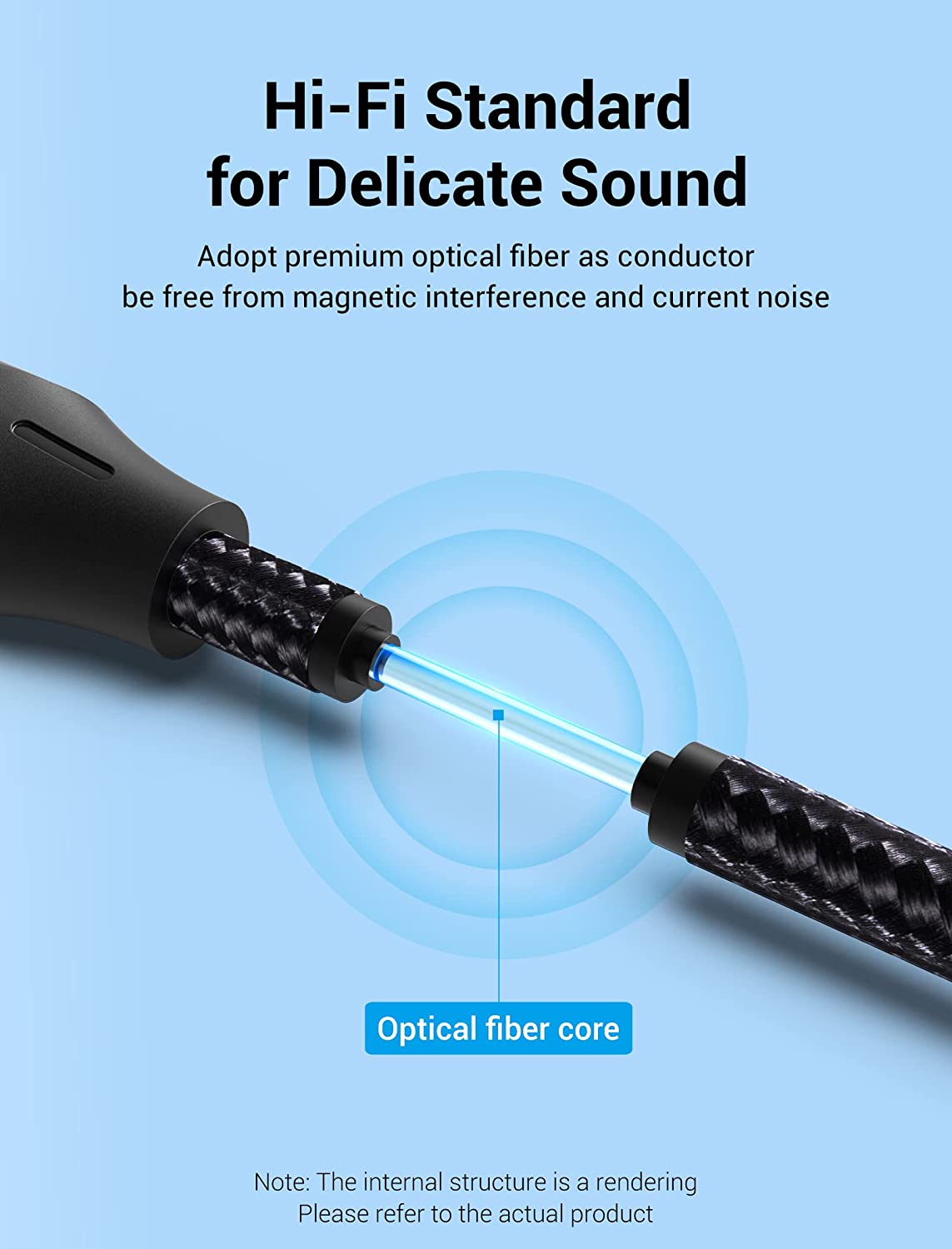 VENTION Optical Fiber Audio Cable Aluminum Alloy Type Gray
