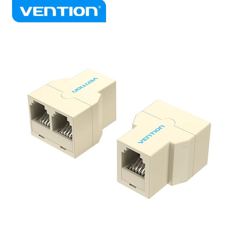VENTION RJ11 Female to 2 Female Telephone In-line Coupler Yellow