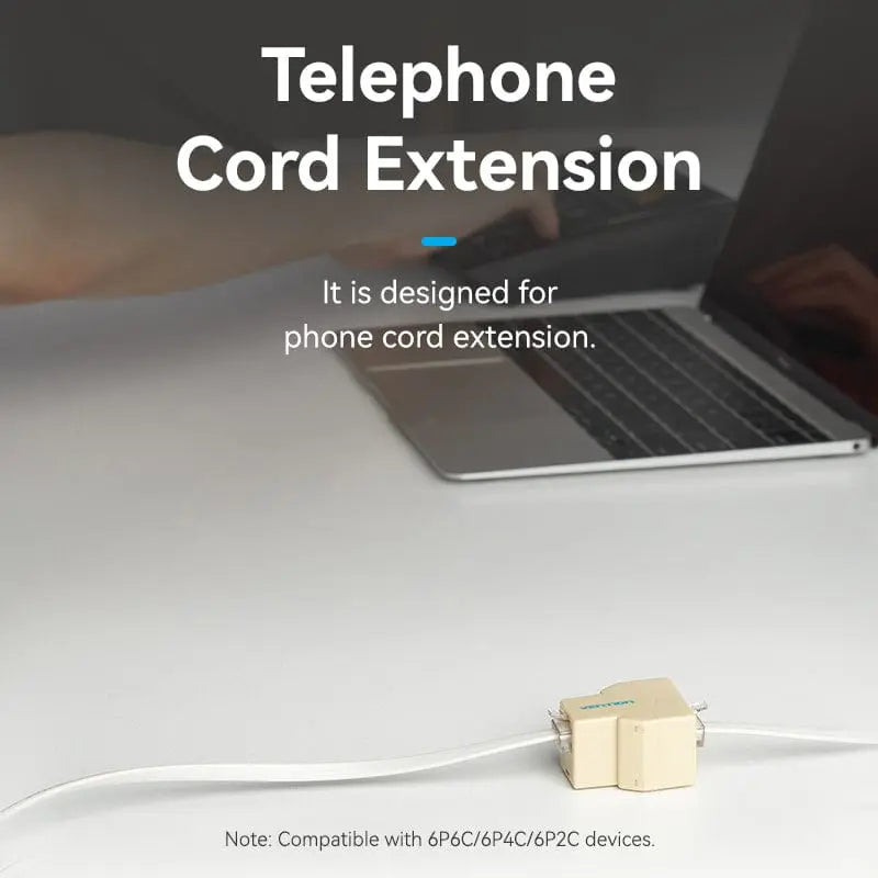 Computer/phone Coupler RJ11 Splitter | Double Phone Line Capacity | Vention IRB
