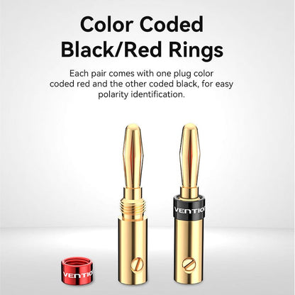 VENTION Speaker Banana Plugs Gold Plated 1 Pair