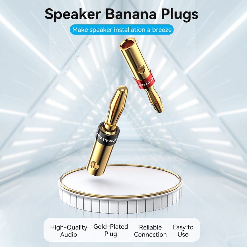 VENTION Speaker Banana Plugs Gold Plated 1 Pair