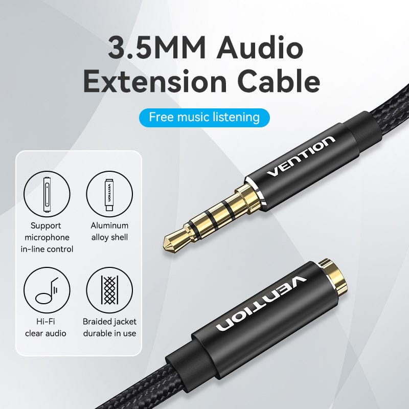 VENTION TRRS 3.5mm Male to 3.5mm Female Audio Extension Cable