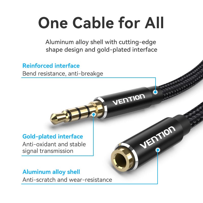 VENTION TRRS 3.5mm Male to 3.5mm Female Audio Extension Cable
