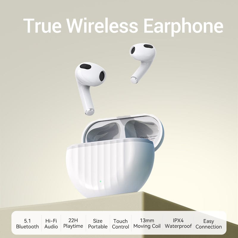 VENTION True Wireless Earbuds White Clamshell Style