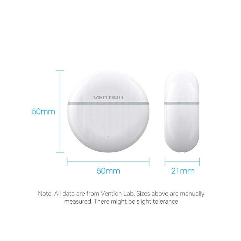 VENTION True Wireless Earbuds White Clamshell Style