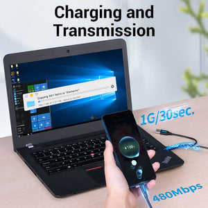 Type C Dual USB with Power 3A Fast Charging Data Cable for