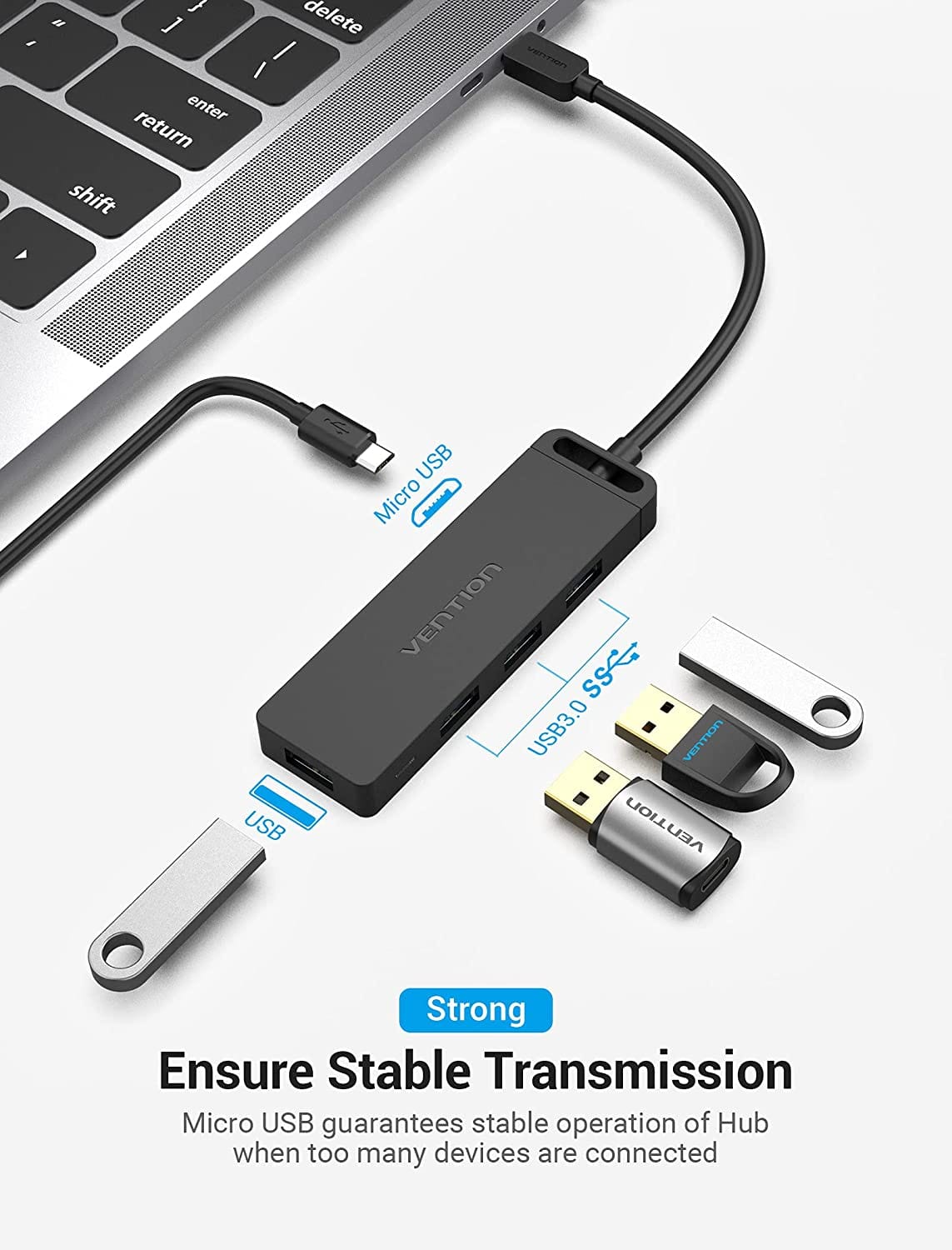 Hub USB XCSOURCE USB 3.0 à 4 ports Extension externe haute vitesse
