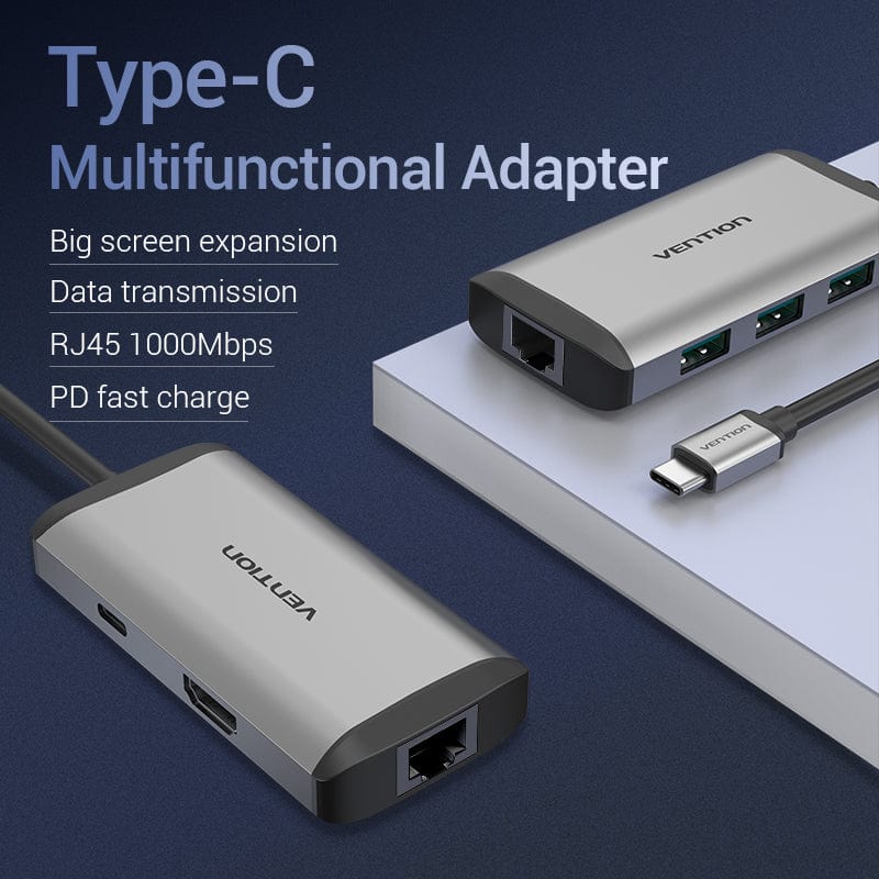Vention Type-C Multifunctional Adapter 4K HDMI, 87W PD