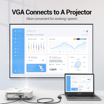 Vention Type-C to HDMI/VGA/USB3.0/PD Converter 0.15M Gray Metal Type