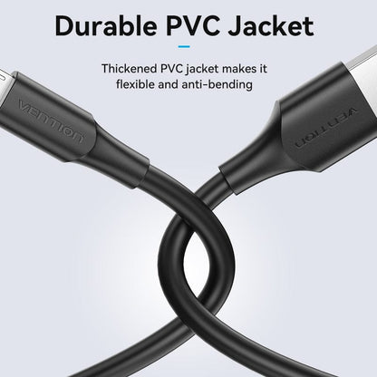VENTION USB 2.0 A Male to Micro-B Male 2A Cable Black/White