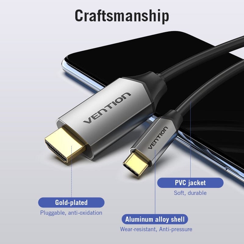 Adaptateur USB-C vers HDMI - 4K @ 60Hz - Aluminium - Gris