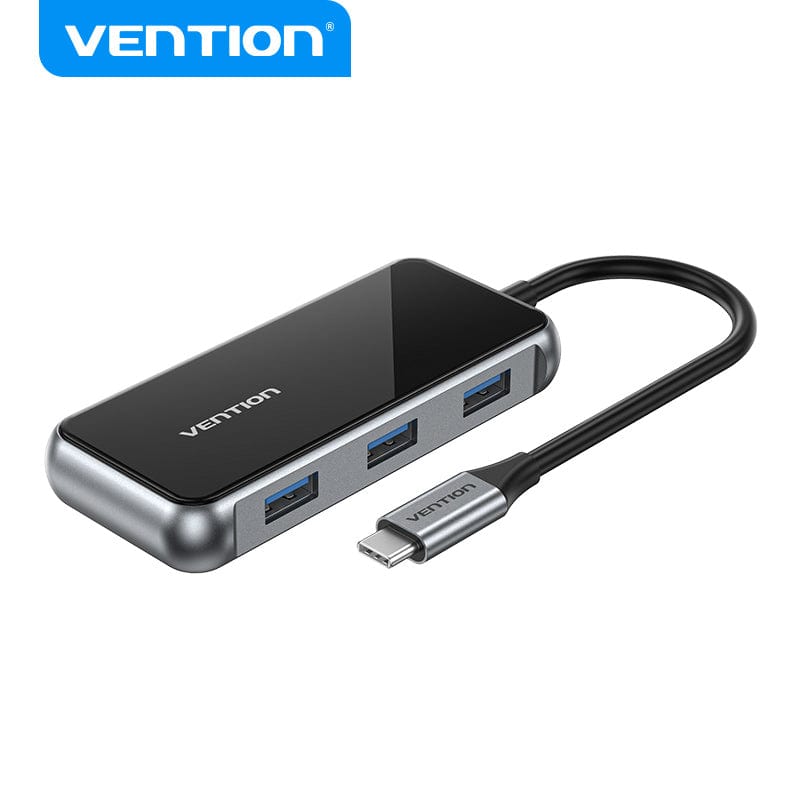 VENTION USB-C to HDMI/VGA/USB 3.0x3/PD Docking Station 0.15M Gray Mirrored Surface Type