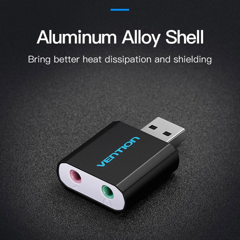 Vention USB Sound Card: External Audio Adapter w/ Mic & Headphone