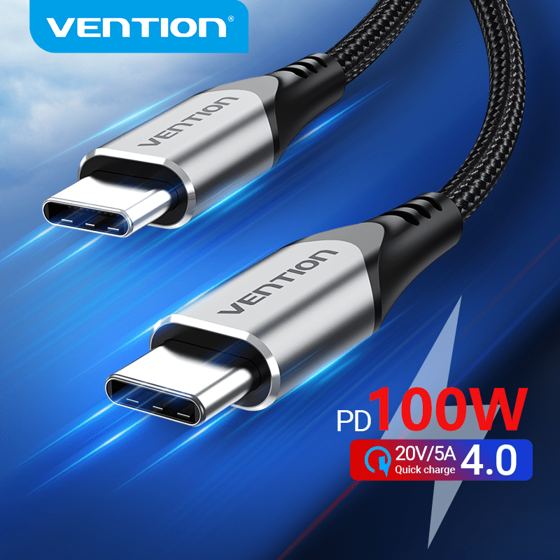 VENTION USB Type C to USB C Cable USB C PD 100W 60W Fast Charger for Samsung S20 Macbook iPad Quick Charge 4.0 USB C Charge Cord