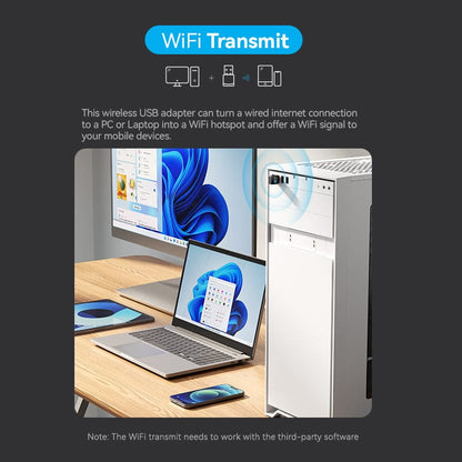 Vention USB Wi-Fi Adapte/USB Wi-Fi Dual Band Adapter 2.4G/5G Black