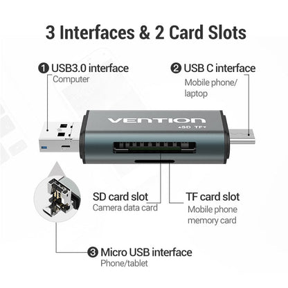 Vention USB3.0 Multi-function Card Reader