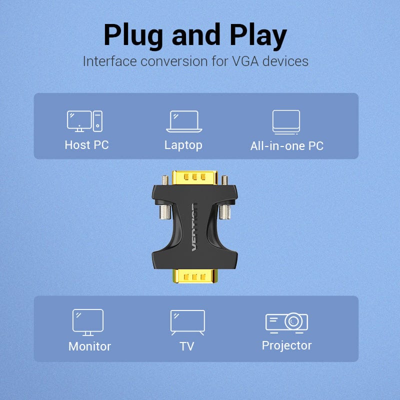 Vention VGA Male to Male Adapter for Monitor TV computer laptop